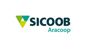Praia Clube logo Sicoob Aracoop branco
