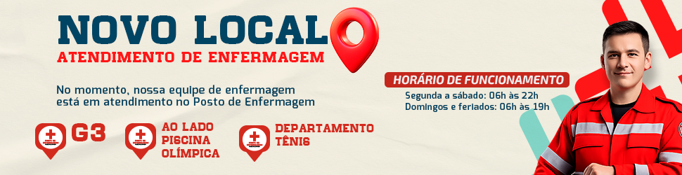 Praia clube banner enfermagem atendimento